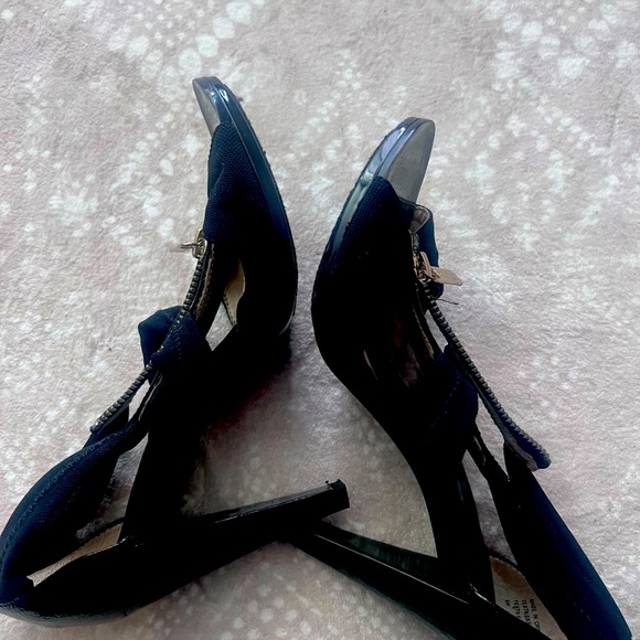 Black Michael Kors Heel Sandals- with Zipper detail - Picture 2 of 6